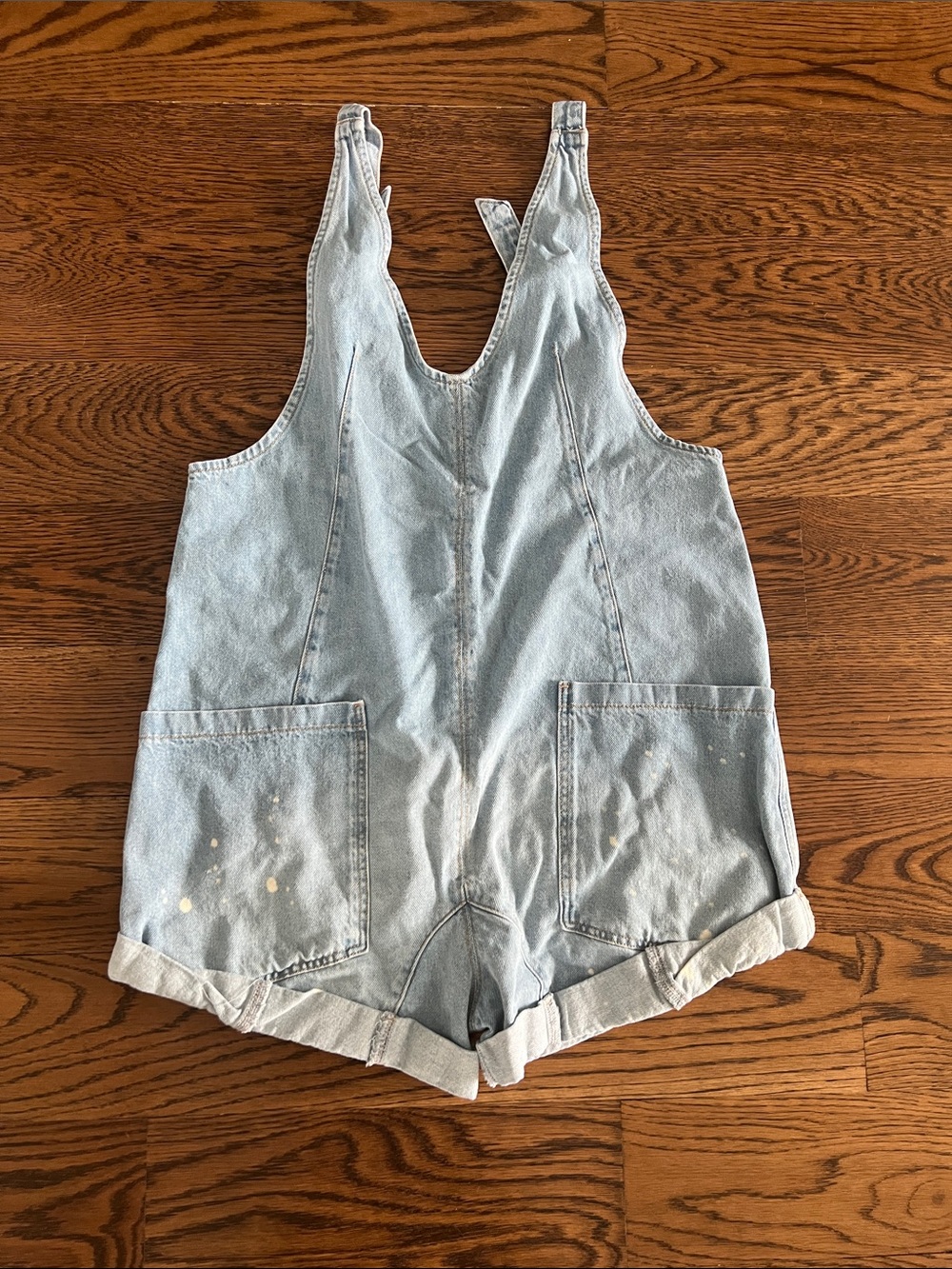 We The Free High Roller Light Wash Denim Shortalls Overalls Romper